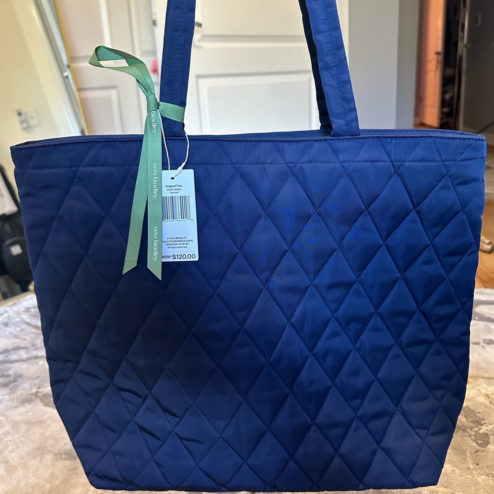 NWT Vera Bradley Women’s Polyester Twill Original Tote (Navy)